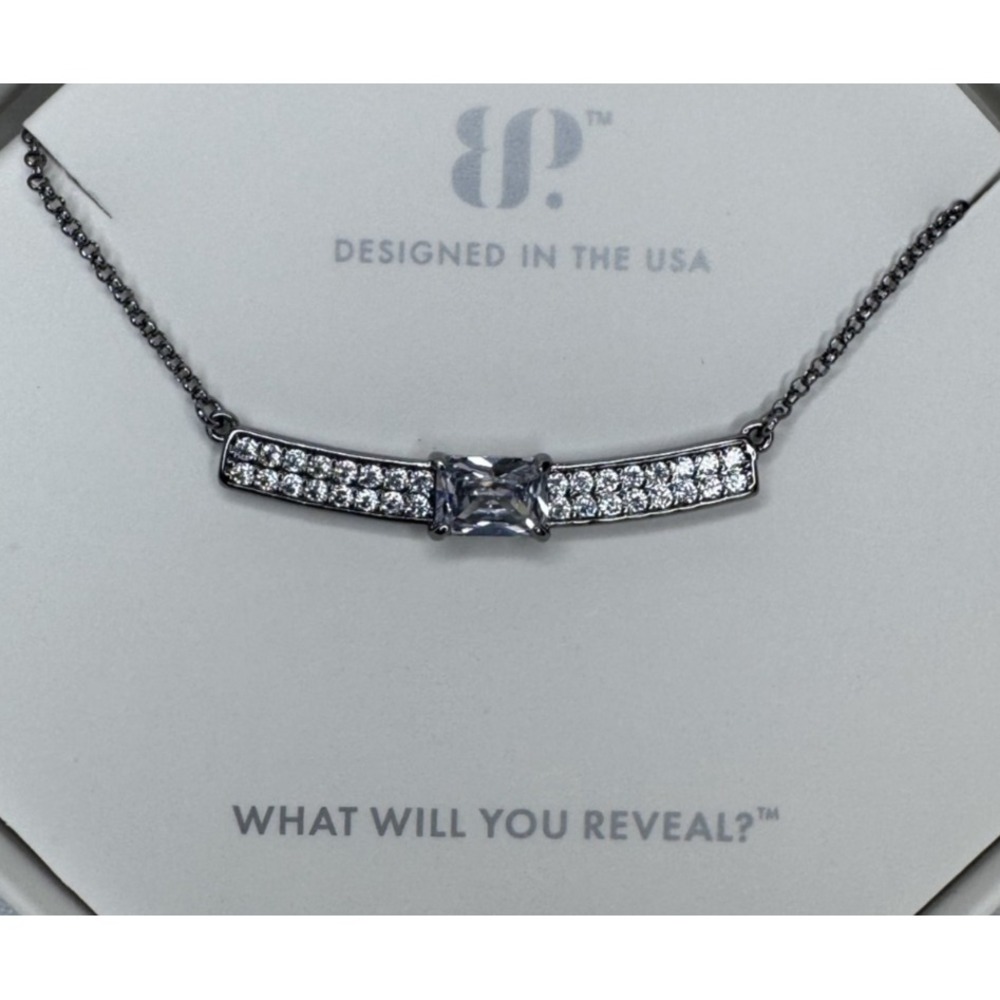 Bomb Party Necklace - NK16142 "Sunlit Serenity" Diamond CZ On Hematite